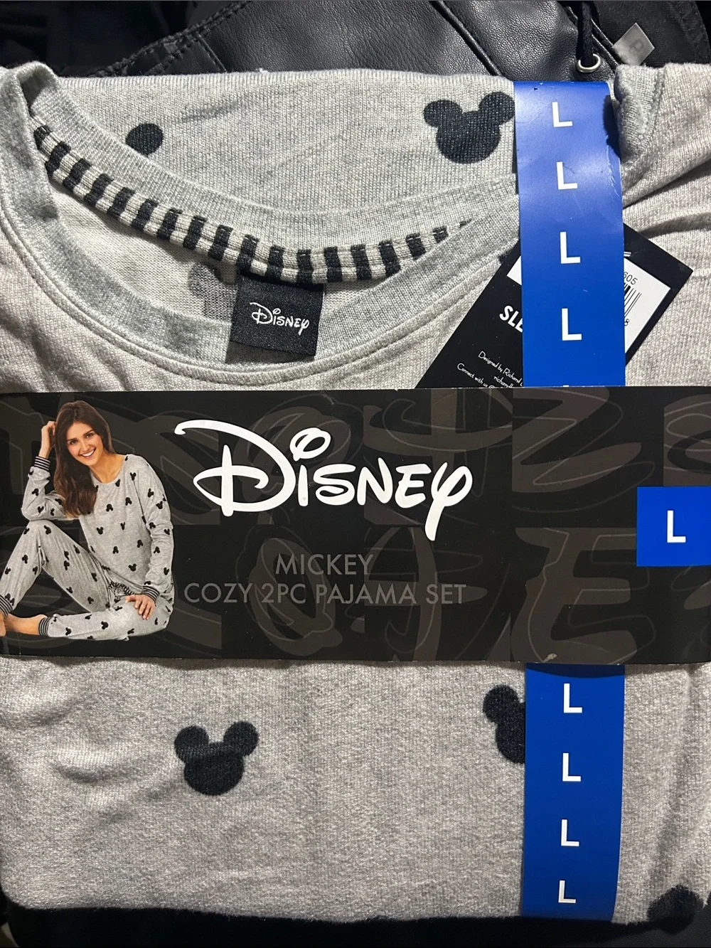 Disney Grey Mickey Mouse 2-Piece Pajama Set - Picture 2 of 4